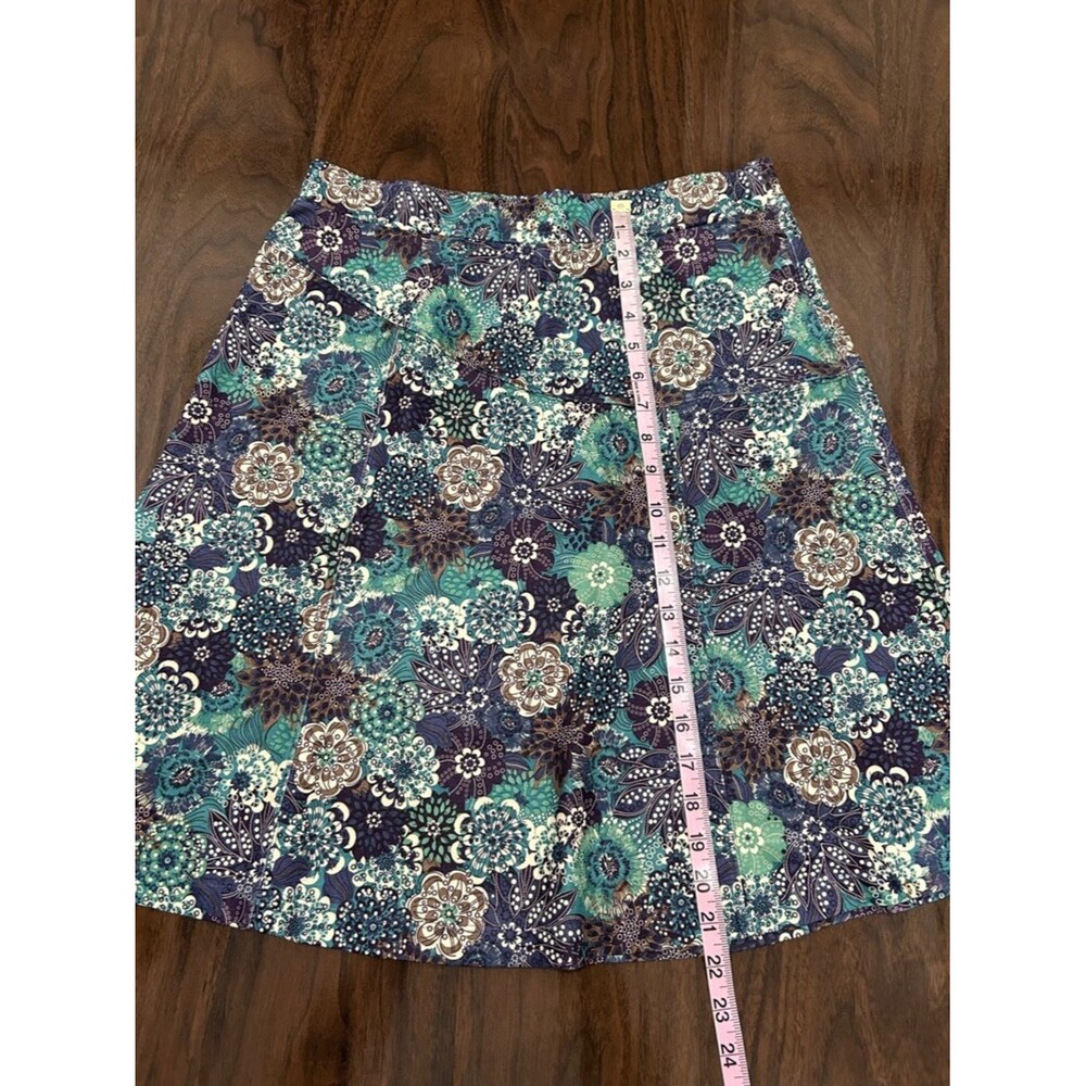REI Floral A-Line Skirt in Teal, Purple and Cream - Picture 4 of 6